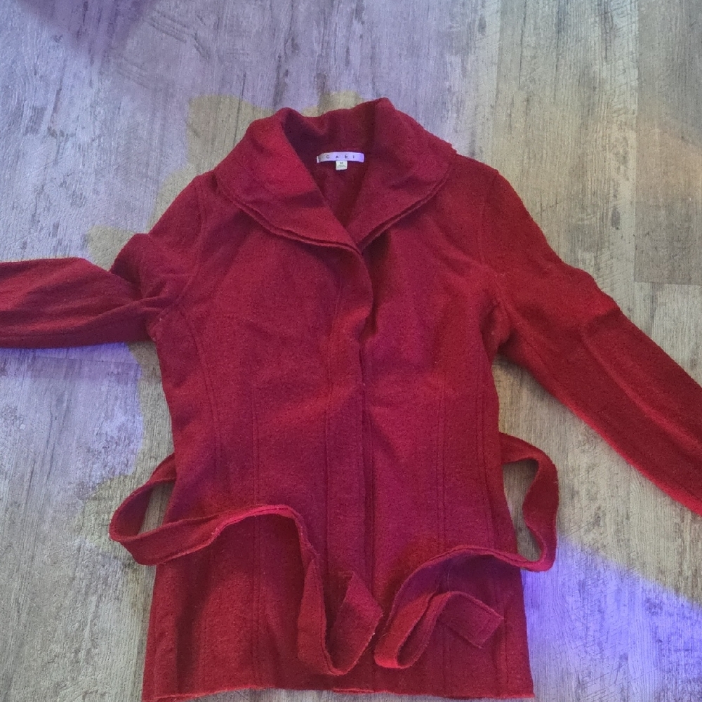 CAbi Vibrant Red Marino Wool Jacket
